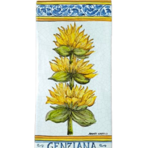 Mattonella in ceramica "Botanica" Genziana