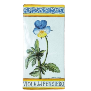 Mattonella in ceramica "Botanica" Viola del Pensiero